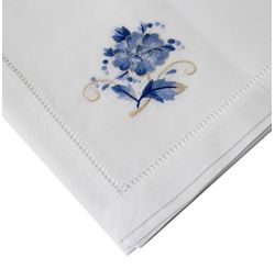 KIT GUARDANAPO PONTO AJOUR COM 2 PEÇAS 0,50 X 0,50 CAMELIUS/AZUL - NIAZITEX