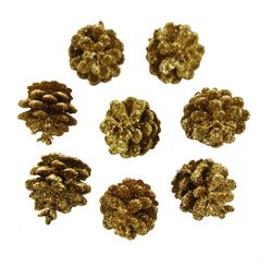 ENFEITE DE ÁRVORE DE NATAL PINHA 8 PEÇAS - NIAZITEX
