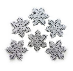 ENFEITE DE ÁRVORE DE NATAL FLOCO DE NEVE 6 PEÇAS - NIAZITEX