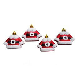 ENFEITE DE ÁRVORE DE NATAL ROUPA DO PAPAI NOEL 4 PEÇAS - NIAZITEX