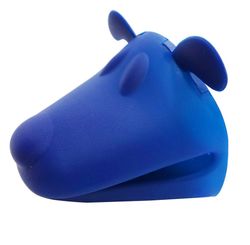 PEGADOR DE PANELA CACHORRO DE SILICONE  AZUL/UNICO