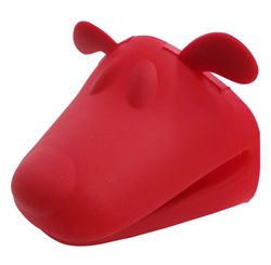 PEGADOR DE PANELA CACHORRO DE SILICONE  VERMELHO/UNICO