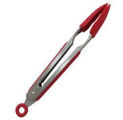 PEGADOR DE INOX COM SILICONE 27CM VERMELHO/UNICO
