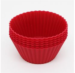 Mini Forma de Silicone C/6 Pcs  Vermelho/unico