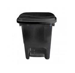 LIXEIRA COM PEDAL 15L PRETA 1291P - PLASVALE
