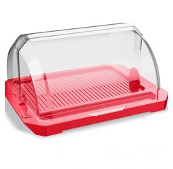 PORTA PÃO PREMIUM VERMELHO COM TAMPA UZ244-VM - UZ UTILIDADES