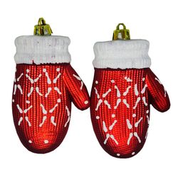 ENFEITE DE ARVORE DE NATAL JOGO LUVA NATALINA 2 PEÇAS - NIAZITEX