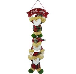 ENFEITE DE PORTA PAPAI NOEL TRIO QUEBEC 60,5CM - NIAZITEX