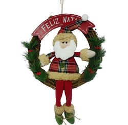 GUIRLANDA PAPAI NOEL FELIZ NATAL QUEBEC 30CM - NIAZITEX