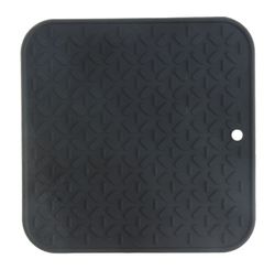 Descanso de Panela Quadrado de Silicone 17 X 17cm Preto/unico