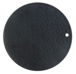 Descanso de Panela Redondo de Silicone 16,5 X 16,5cm Preto/unico