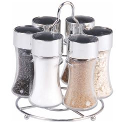 KIT 6PCS PORTA CONDIMENTOS GIRATORIO COM SUPORTE - HOMECOOK