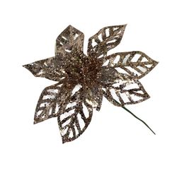 Enfeite Decorativo Flor Vazada C/ Glitter 17,5cm - Niazitex