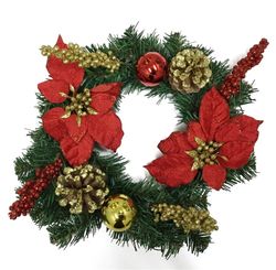 Enfeite Decorativo Guirlanda C/ Flor e Pinha 35cm - Niazitex