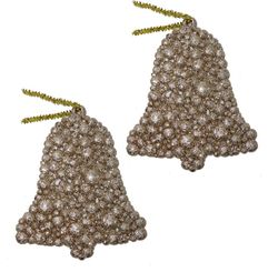 Kit Enfeite de Arvore Sino C/ Glitter 8,9cm X 2pcs - Niazitex