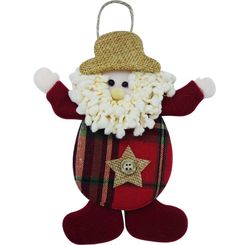 ENFEITE NATAL PAPAI NOEL XADREZ C/ ESTRELA 12X17CM - NIAZITEX
