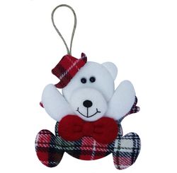 ENFEITE NATAL URSO XADREZ 9,5 X 10CM - NIAZITEX