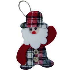 ENFEITE NATAL PAPAI NOEL XADREZ C/ BOTAO 8 X 13CM - NIAZITEX