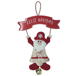 ENFEITE NATAL PAPAI NOEL C/GORRO FLOC NEVE 29X20CM - NIAZITEX