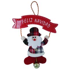 ENFEITE NATAL PAPAI NOEL XADREZ C/ GORRO 20 X 22CM - NIAZITEX