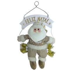 Enfeite Papai Noel Balanco Madrid 38cm - Niazitex
