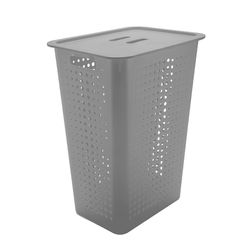 CESTO DE ROUPAS COM TAMPA CINZA CO 570 - OU