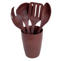 Jogo de Utensilios Com Suporte Imbuia