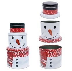 LATA NATALINA 3 CAMADAS BONECO DE NEVE 25,7CM - HOMECOOK