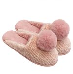 Pantufa_Pompom_Rose