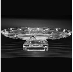 PRATO VIDRO DECORATIVO COM PÉ RIVER 33CM - MAISON DECOR