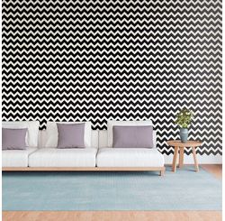 TECIDO DE PAREDE WALL DECOR FREQUENCIA PT/ BCO LG 1,40 2283