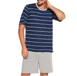 PIJAMA LUPO AM VISCO LISTRAS 28147-001