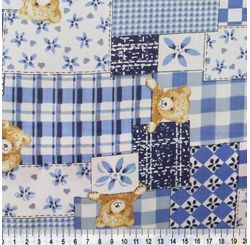 Tecido Tricoline Infantino Lg1,40 06386 Teddy Patch 011