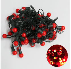 CORDAO 50 BOLINHAS LEDS VERM. FIO VERDE TOM M/MF (19228)