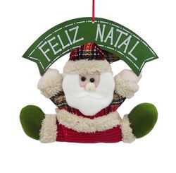 ENFEITE DE PORTA PAPAI NOEL QUEBEC 33CM