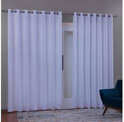 CORTINA DUPLEX BORDADA FOLHAS 5,60 X 2,70
