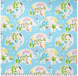 TECIDO TRICOLINE INFANTINO LG1,49 61805 ELEFANTE PATCH VAR 01