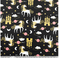 TECIDO TRICOLINE INFANTINO LG1,49 61937 UNICORNIO BLACK VAR. 4
