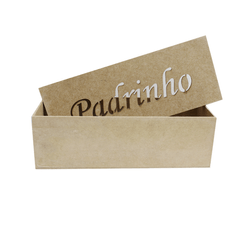 CAIXA MDF LEMBRANCINHA PADRINHO (270)  25,5X9,5X7,5