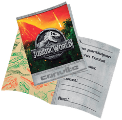 CONVITE JURASSIC WORLD 2 12X08