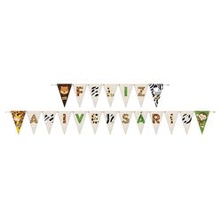 FAIXA FELIZ ANIVER BEM VINDO A SELVA 2019 175X13CM 05X10UN