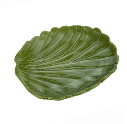 PRATO DECORATIVO DE CERAMICA BANANA LEAF VERDE (4482) - LYOR