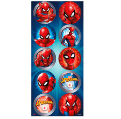 ADESIVO REDONDO SPIDER MAN ANIMACAO 30 un.