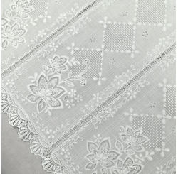 CAMINHO DE MESA CROCHE PLASTICO POR METRO 50CM 628 BRANCO