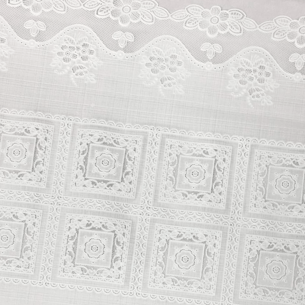CAMINHO DE MESA CROCHE PLASTICO POR METRO 50CM 634 BRANCO