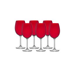 JOGO 6 TACAS BORDEAUX VERMELHA  GASTRO 580ML