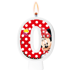 VELA NUMERAL RED MINNIE NUMERO 0 01 un
