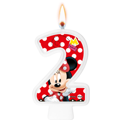 VELA NUMERAL RED MINNIE NUMERO 2 01 un