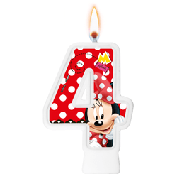 VELA NUMERAL RED MINNIE NUMERO 4 01 un