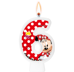 VELA NUMERAL RED MINNIE NUMERO 6 01 un